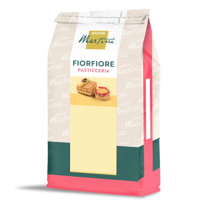 Bag of Master Martini Fiorfiore Pasticceria baking mix with layered pastry and tart images on the front.