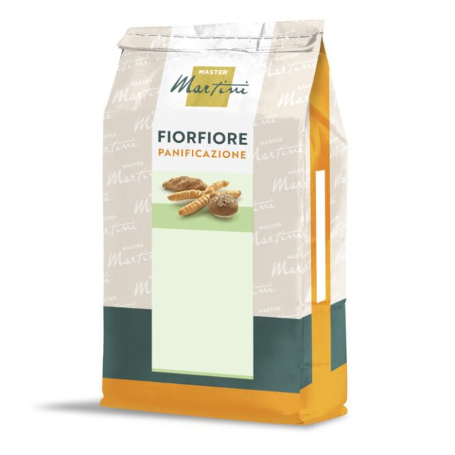 Bag of Master Martini Fiorfiore Panificazione bread mix with assorted bread rolls pictured on the label.
