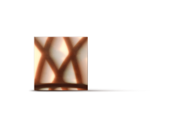 Square tile with a blurred brown crisscross pattern resembling crossed lines on a cream background, floating on white.