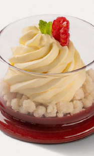 Mascarpone and White Chocolate Mousse on Raspberry Gelée