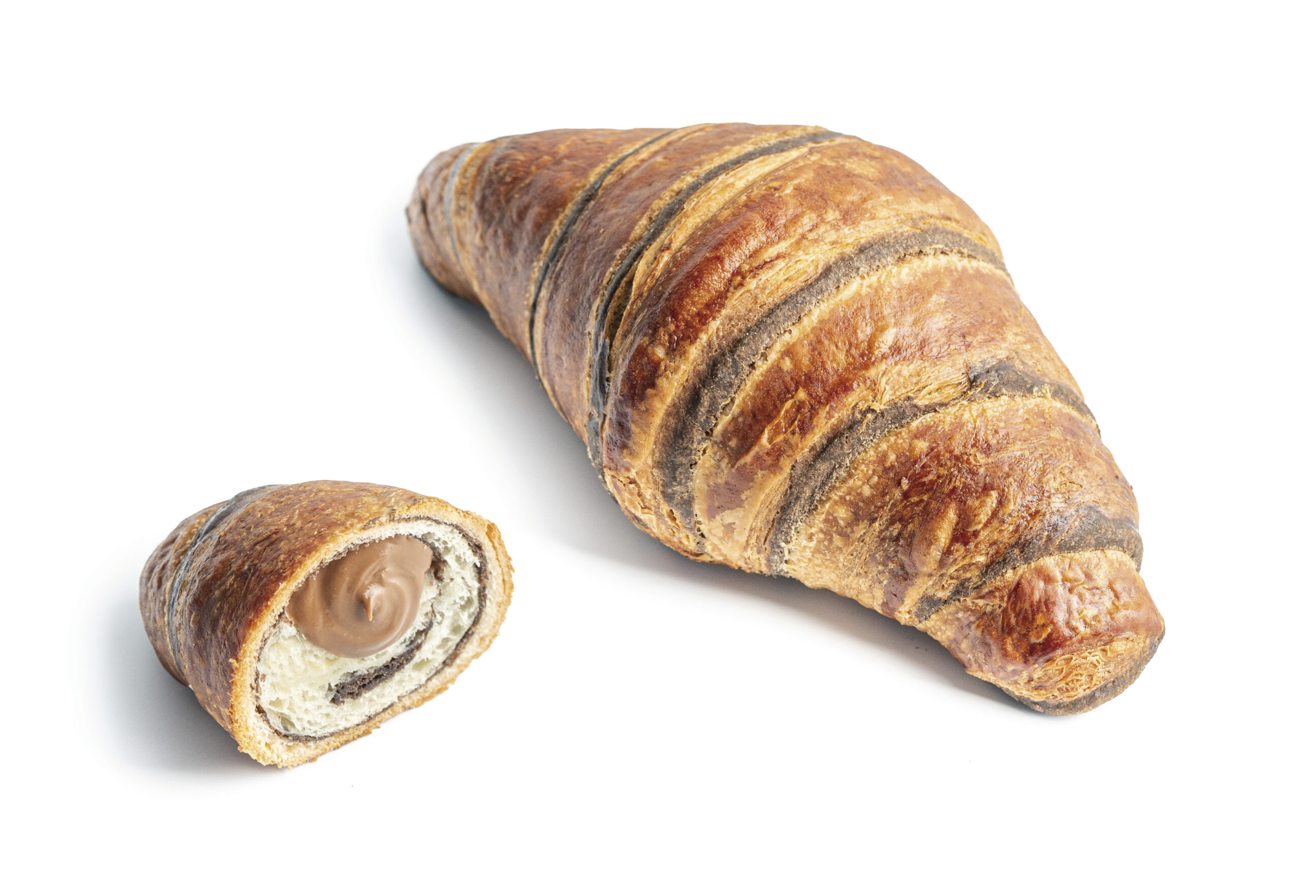 croissant bicolore al cacao ripieno al cioccolato