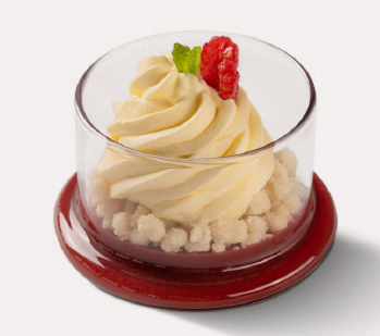 mousse di mascarpone e cioccolato bianco su geée al lampoone ricetta per professionisti